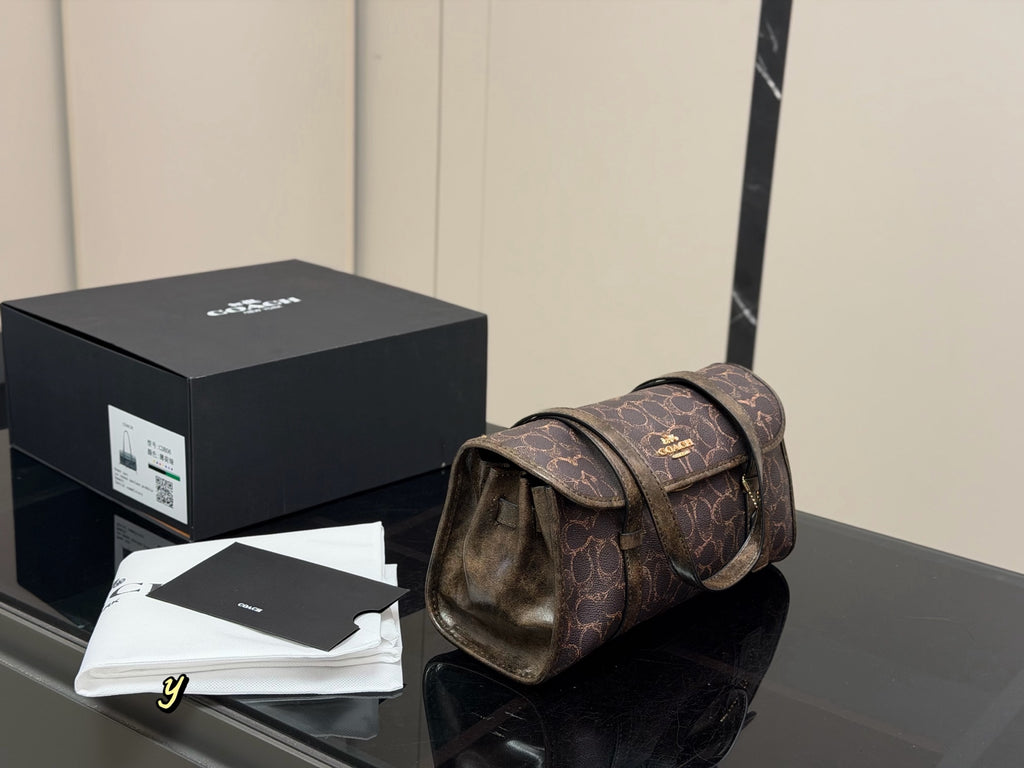 Monogram Canvas Barrel Shoulder Bag
