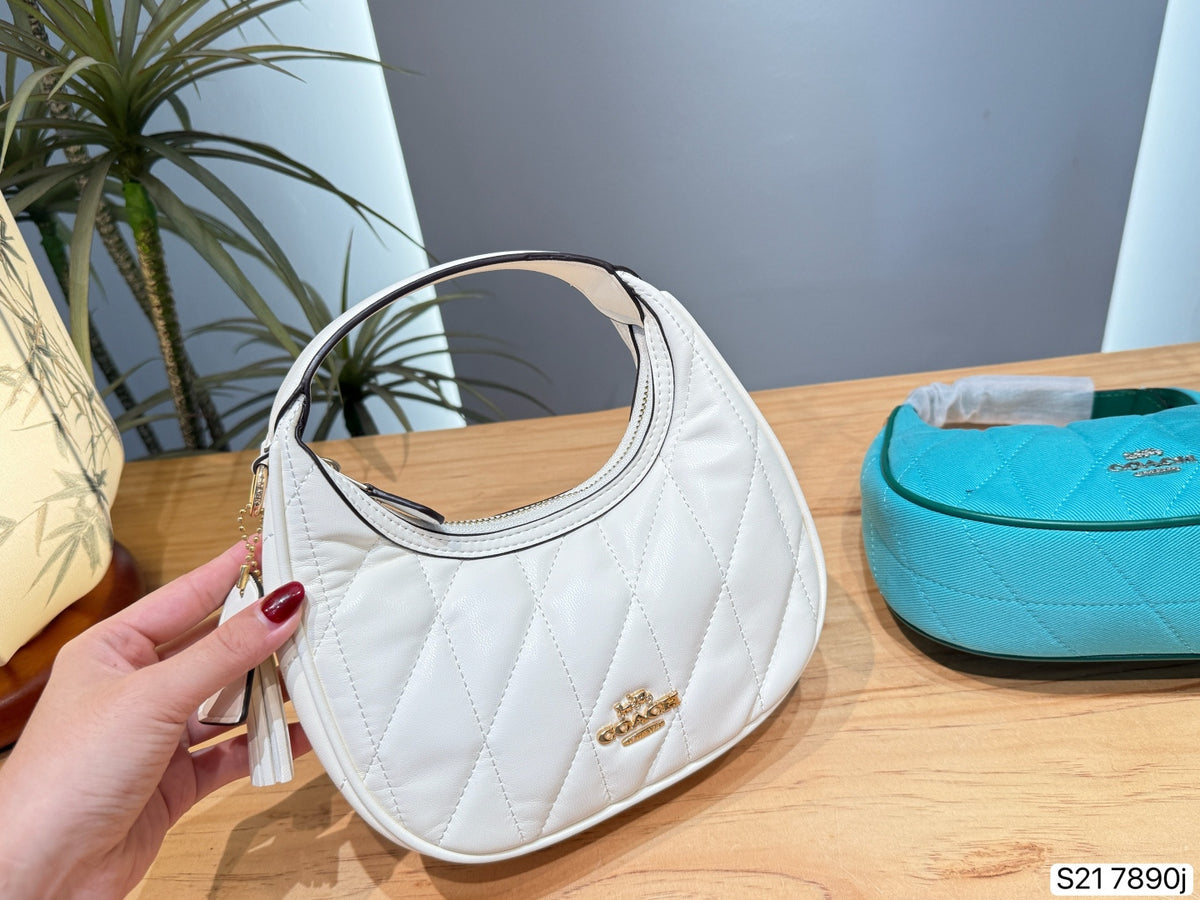 Quilted Mini Crescent Shoulder Bag