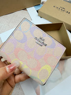 Monogram Cat Print Compact Wallet & Card Holder