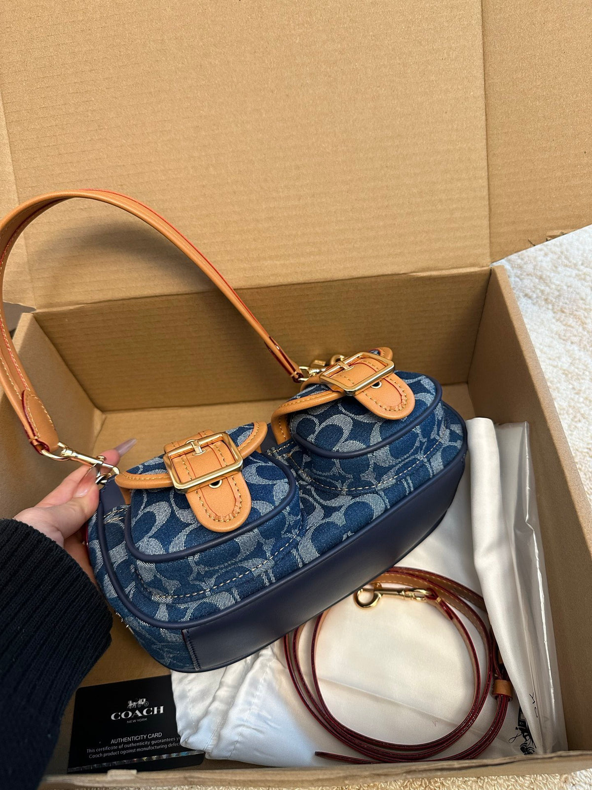 Vintage-Inspired Signature Monogram Baguette Shoulder Bag