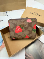 Monogram Cat Print Compact Wallet & Card Holder
