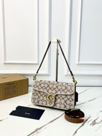 Crystal Embellished Monogram Flap Shoulder Bag