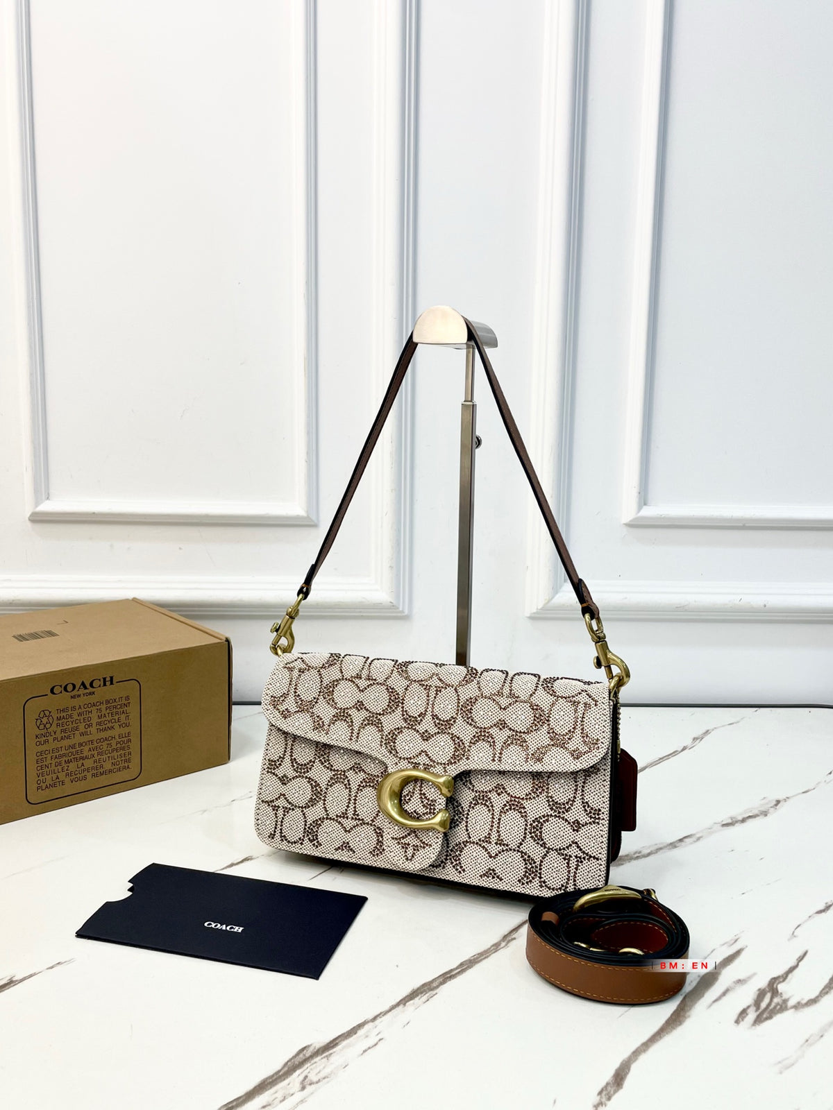 Crystal Embellished Monogram Flap Shoulder Bag