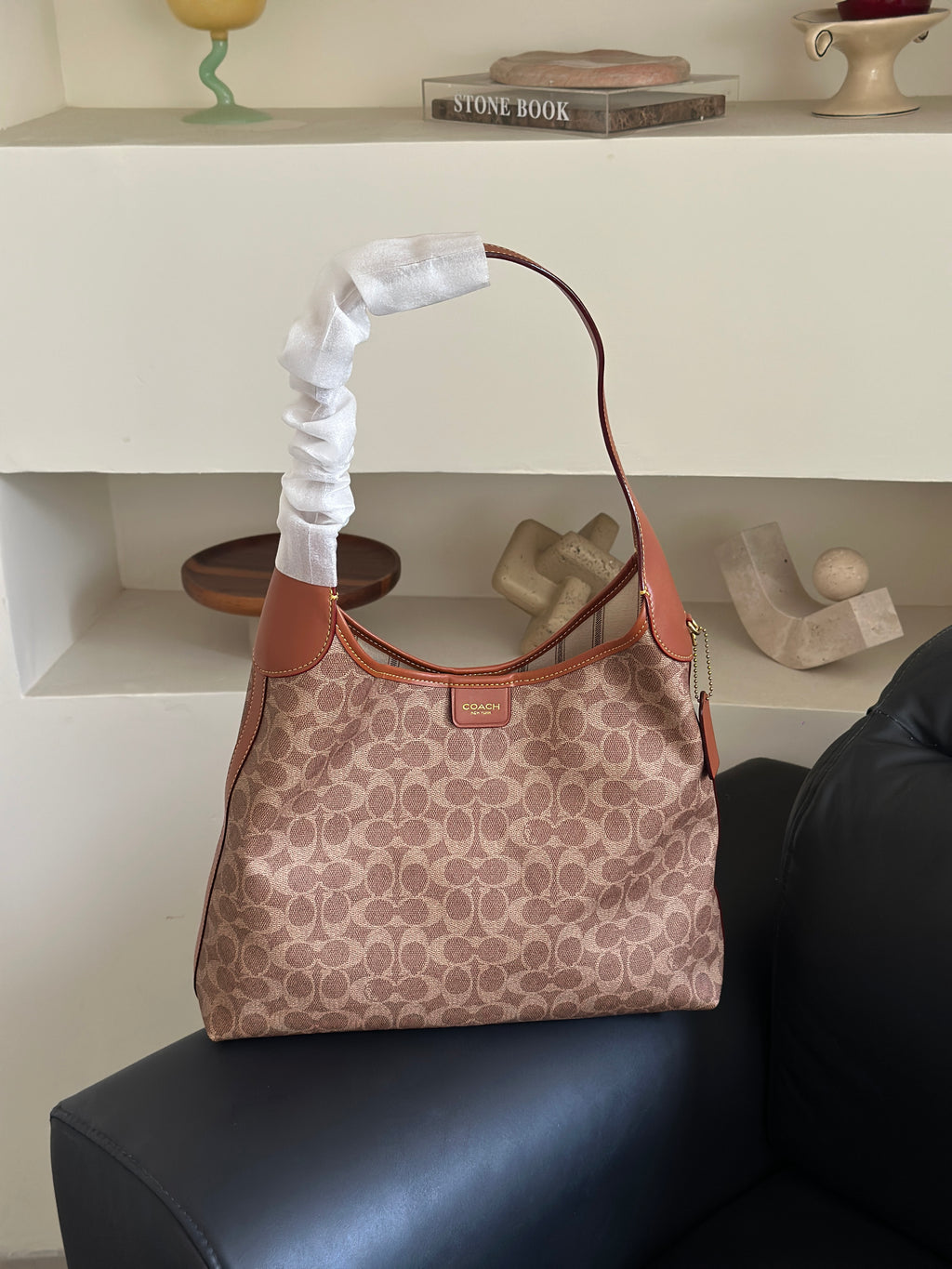 Multi-Pocket Signature Monogram Hobo Shoulder Bag