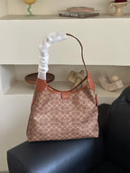 Multi-Pocket Signature Monogram Hobo Shoulder Bag