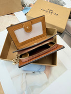 Monogram Cat Print Compact Wallet & Card Holder