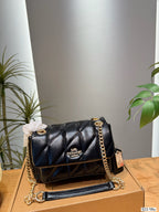 Quilted Monogram Flap Crossbody Bag – Luxury Convertible Chain Shoulder Bag