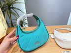 Quilted Mini Crescent Shoulder Bag