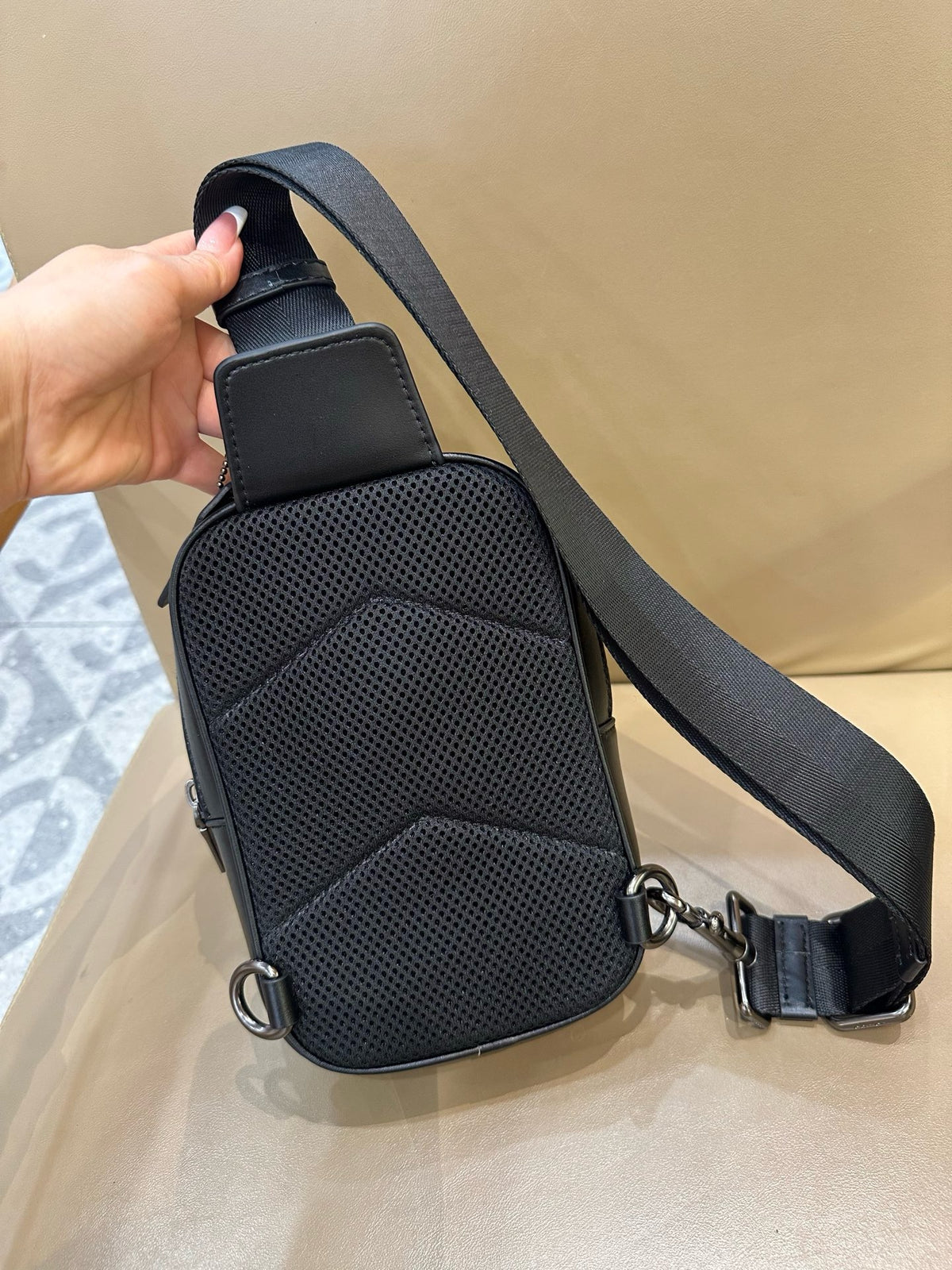 Signature Monogram Leather Sling Crossbody Bag