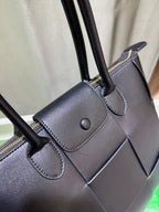 Woven Leather Tote Bag – Structured Everyday Work Bag