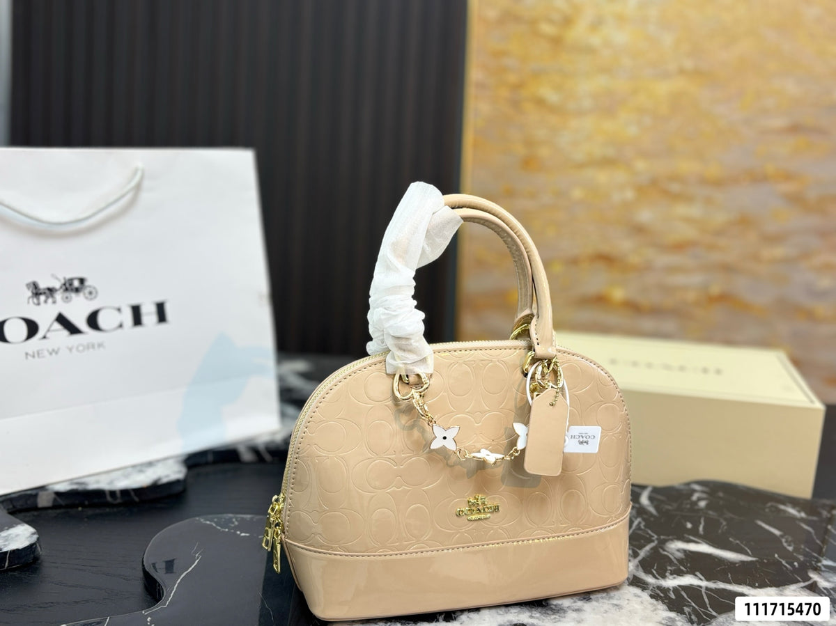Classic Embossed Dome Satchel Bag