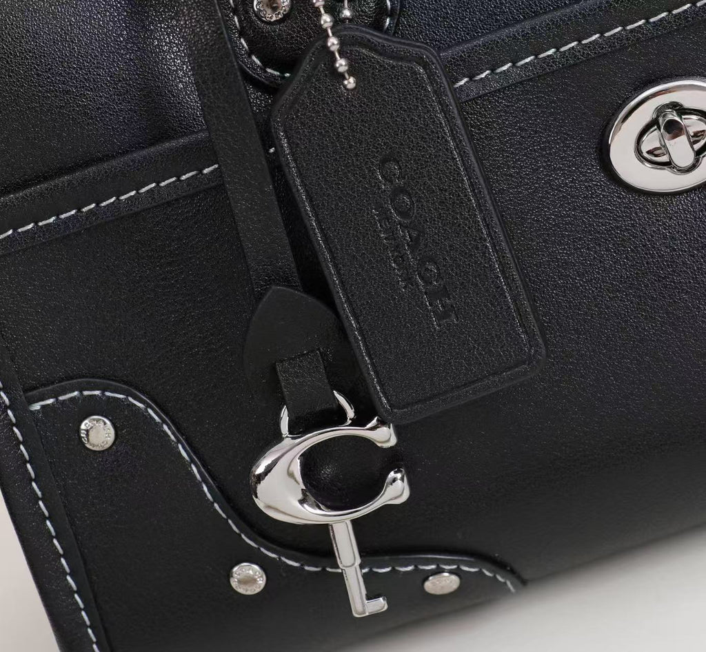Structured Satchel Handbag with Top Handle and Crossbody Strap