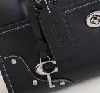 Structured Satchel Handbag with Top Handle and Crossbody Strap