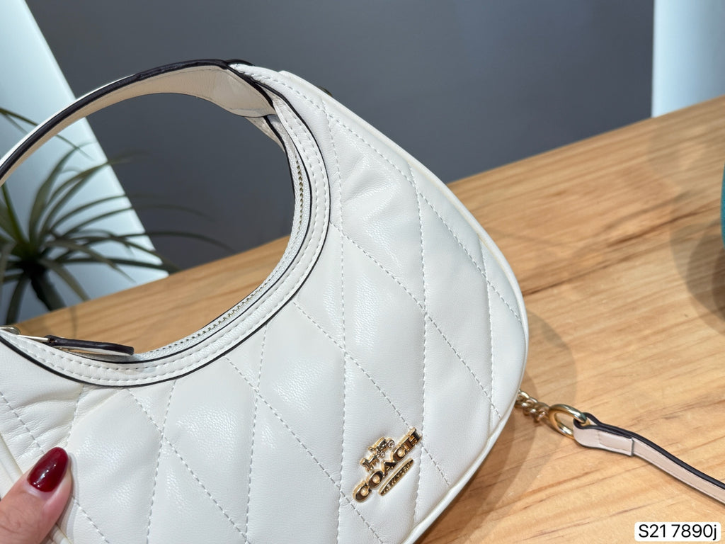 Quilted Mini Crescent Shoulder Bag