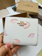 Monogram Cat Print Compact Wallet & Card Holder