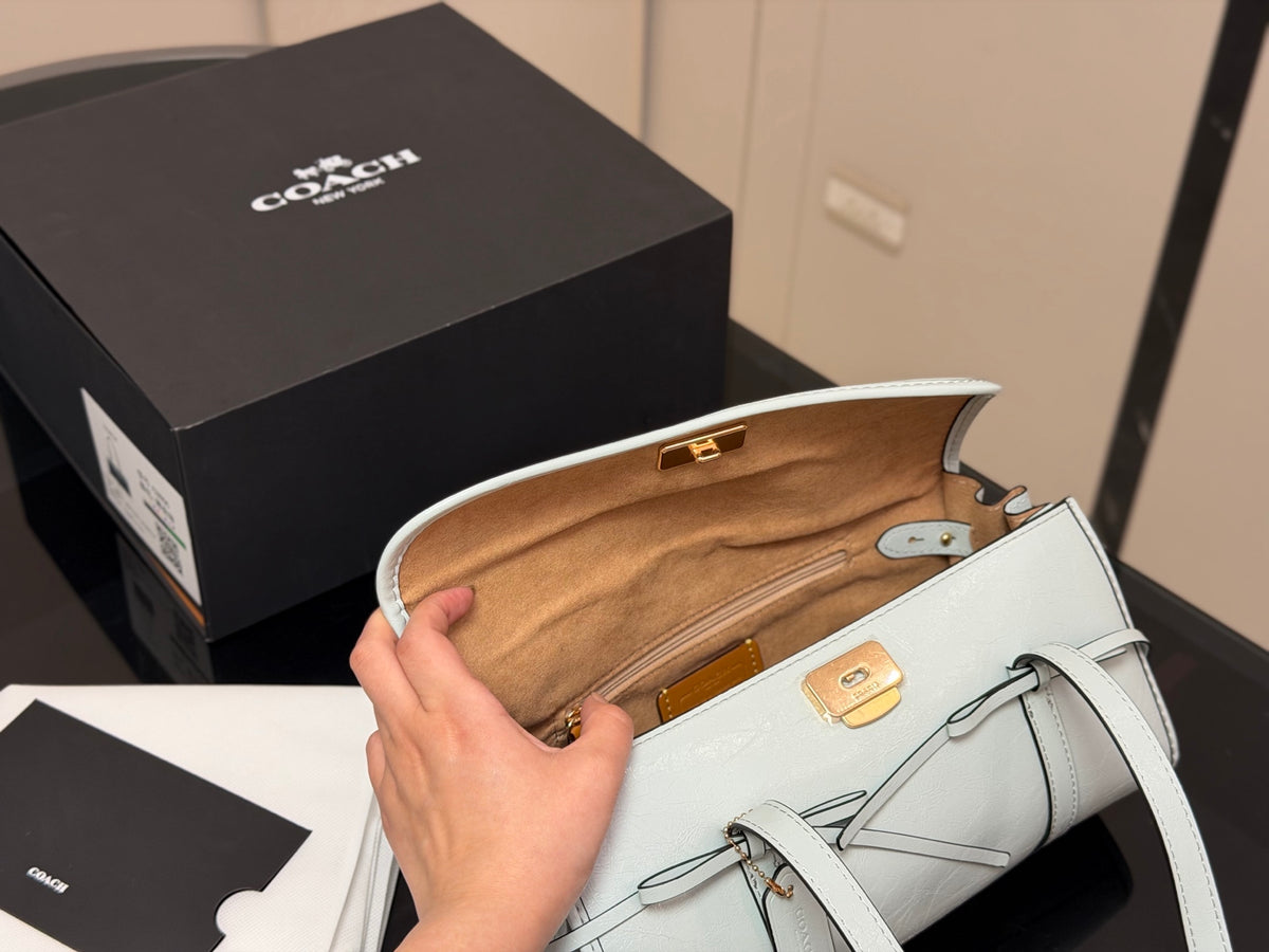 Smooth Leather Barrel Shoulder Bag