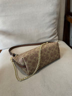 Luxury Signature Monogram Baguette Convertible Chain Shoulder Bag