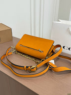 Suede Flap Shoulder Bag with Rainbow Charm Chain – Vintage Buckle Bag