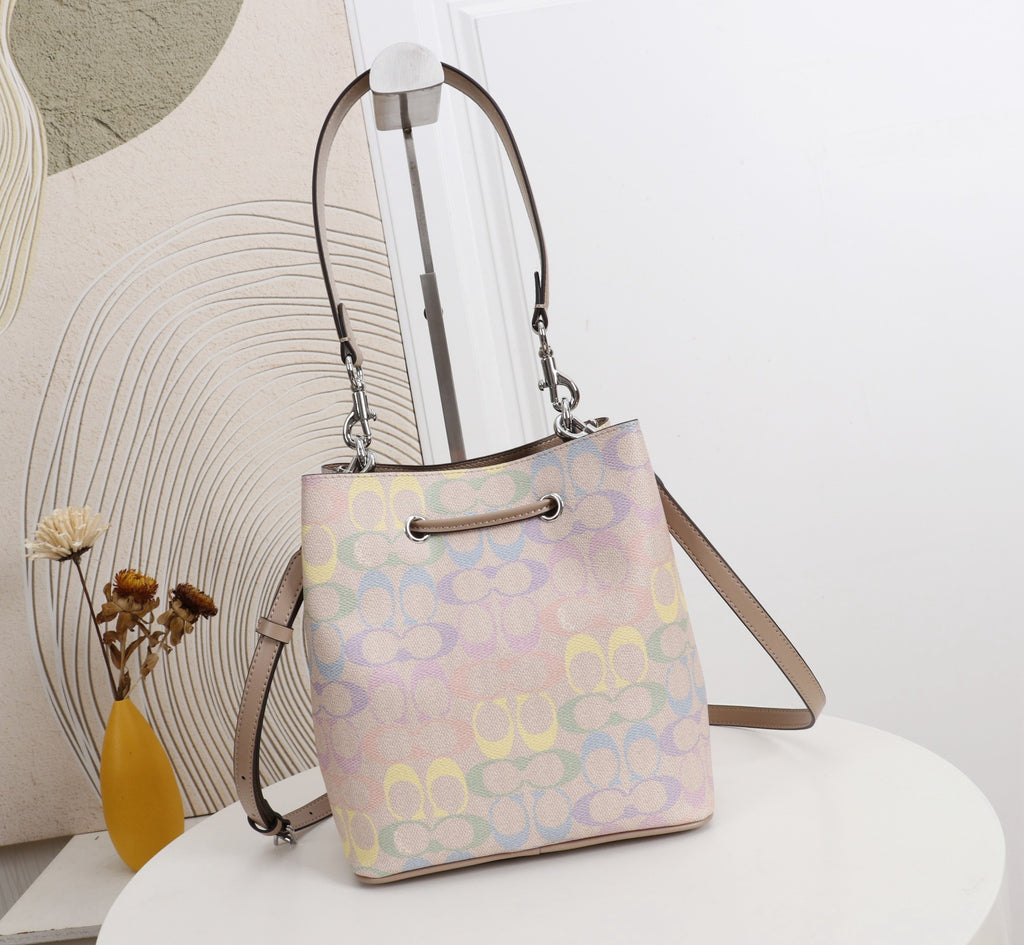 Signature Monogram Drawstring Bucket Bag | Crossbody & Shoulder Edition