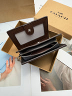 Monogram Cat Print Compact Wallet & Card Holder