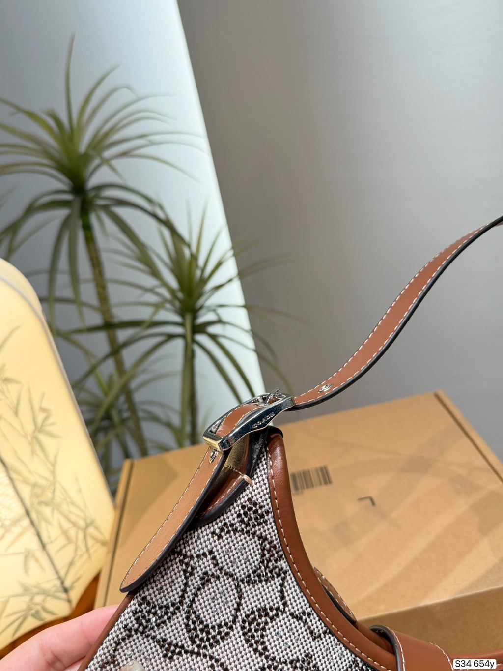 Monogram Jacquard Crescent Shoulder Bag – Lightweight Underarm Bag