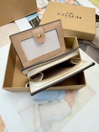 Monogram Cat Print Compact Wallet & Card Holder