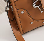 Structured Satchel Handbag with Top Handle and Crossbody Strap