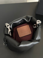 Women's Faye Leather Mini Drawstring Bucket Crossbody Bag