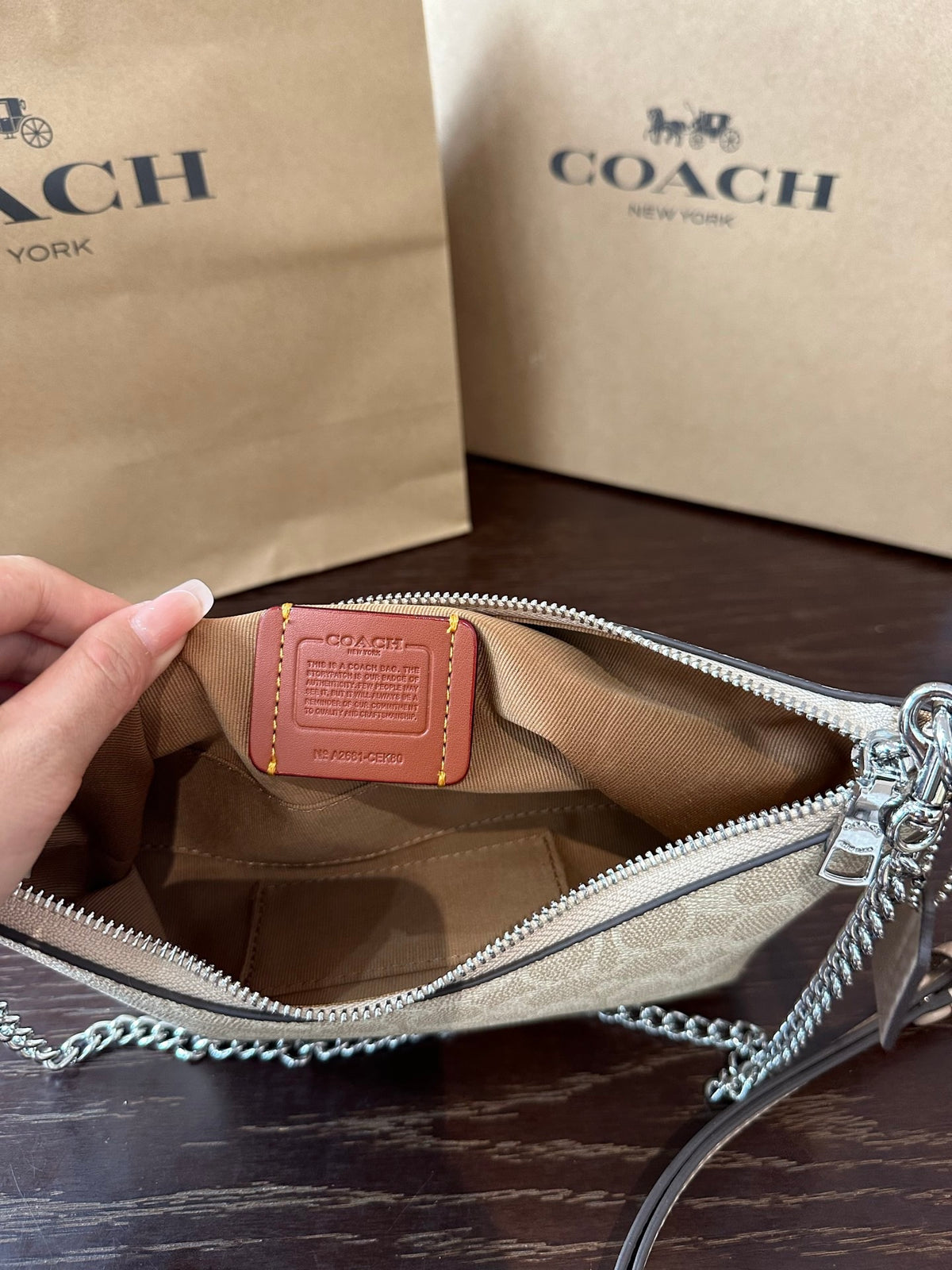 Luxury Signature Monogram Baguette Convertible Chain Shoulder Bag