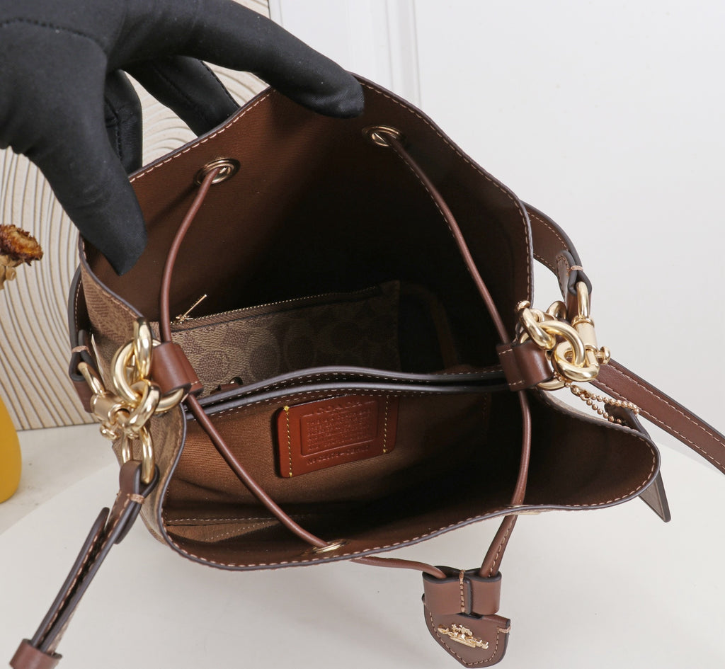 Signature Monogram Drawstring Bucket Bag | Crossbody & Shoulder Edition