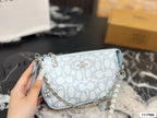 Seashell Monogram Pearl Chain Wristlet Pochette