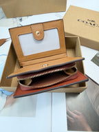 Monogram Cat Print Compact Wallet & Card Holder