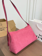 Vibrant Suede Flap Shoulder Bag – Classic Underarm Purse