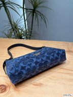 Jacquard Monogram Shoulder Bag - Slim Canvas Underarm Purse