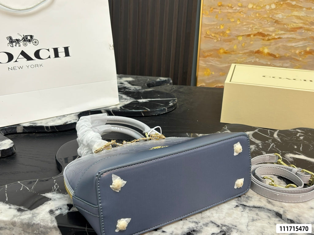 Classic Embossed Dome Satchel Bag