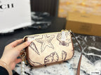 Seashell Monogram Pearl Chain Wristlet Pochette