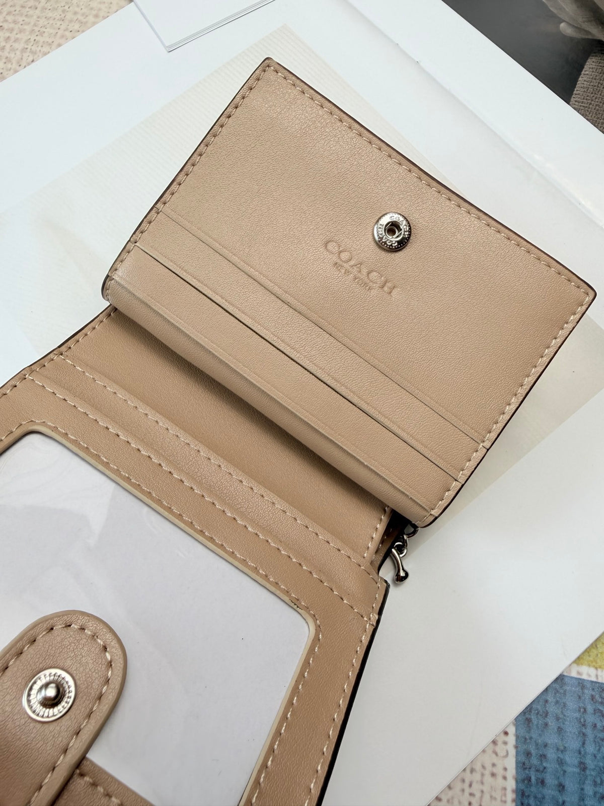 Monogram Cat Print Compact Wallet & Card Holder