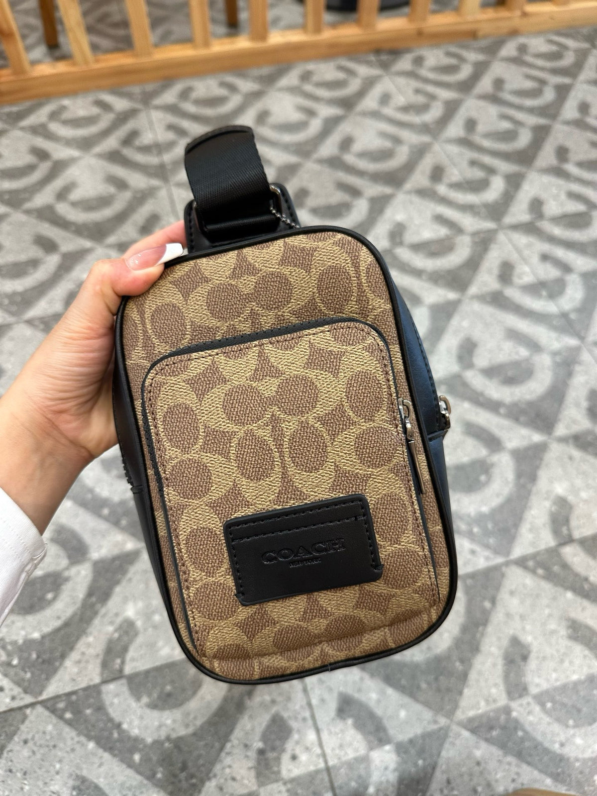 Signature Monogram Leather Sling Crossbody Bag