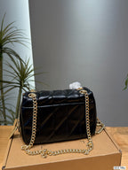 Quilted Monogram Flap Crossbody Bag – Luxury Convertible Chain Shoulder Bag