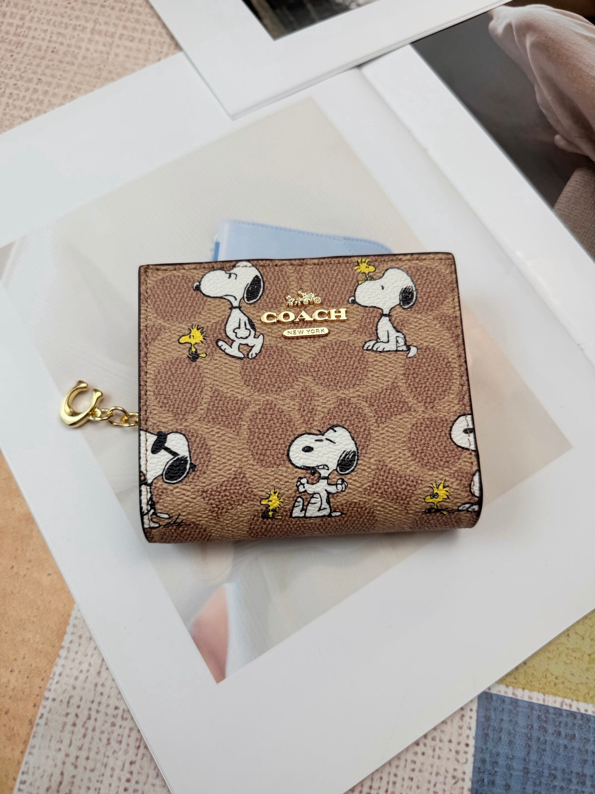Monogram Cat Print Compact Wallet & Card Holder