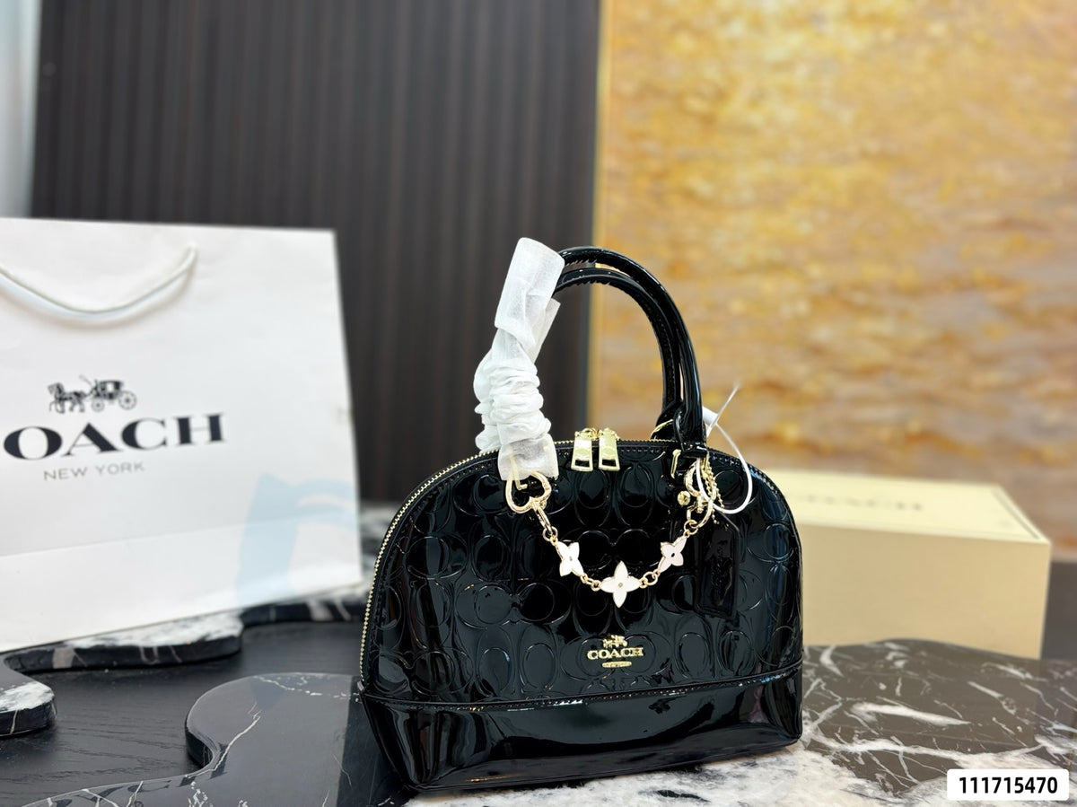 Classic Embossed Dome Satchel Bag