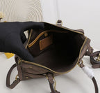 Structured Satchel Handbag with Top Handle and Crossbody Strap