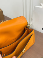 Suede Flap Shoulder Bag with Rainbow Charm Chain – Vintage Buckle Bag