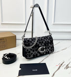 Crystal Embellished Monogram Flap Shoulder Bag