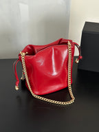 Women's Faye Leather Mini Drawstring Bucket Crossbody Bag