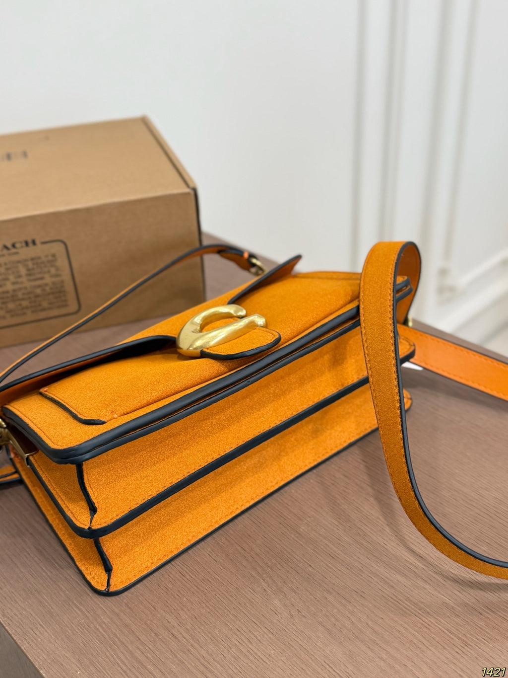 Suede Flap Shoulder Bag with Rainbow Charm Chain – Vintage Buckle Bag