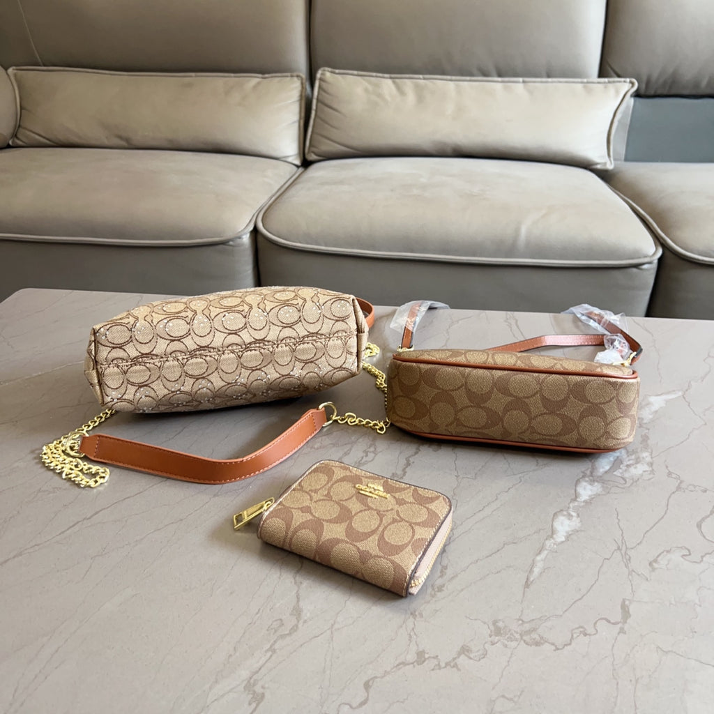 3-Piece Monogram Canvas Kiss-Lock Bag Set