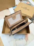 Monogram Cat Print Compact Wallet & Card Holder