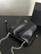 Women's Faye Leather Mini Drawstring Bucket Crossbody Bag