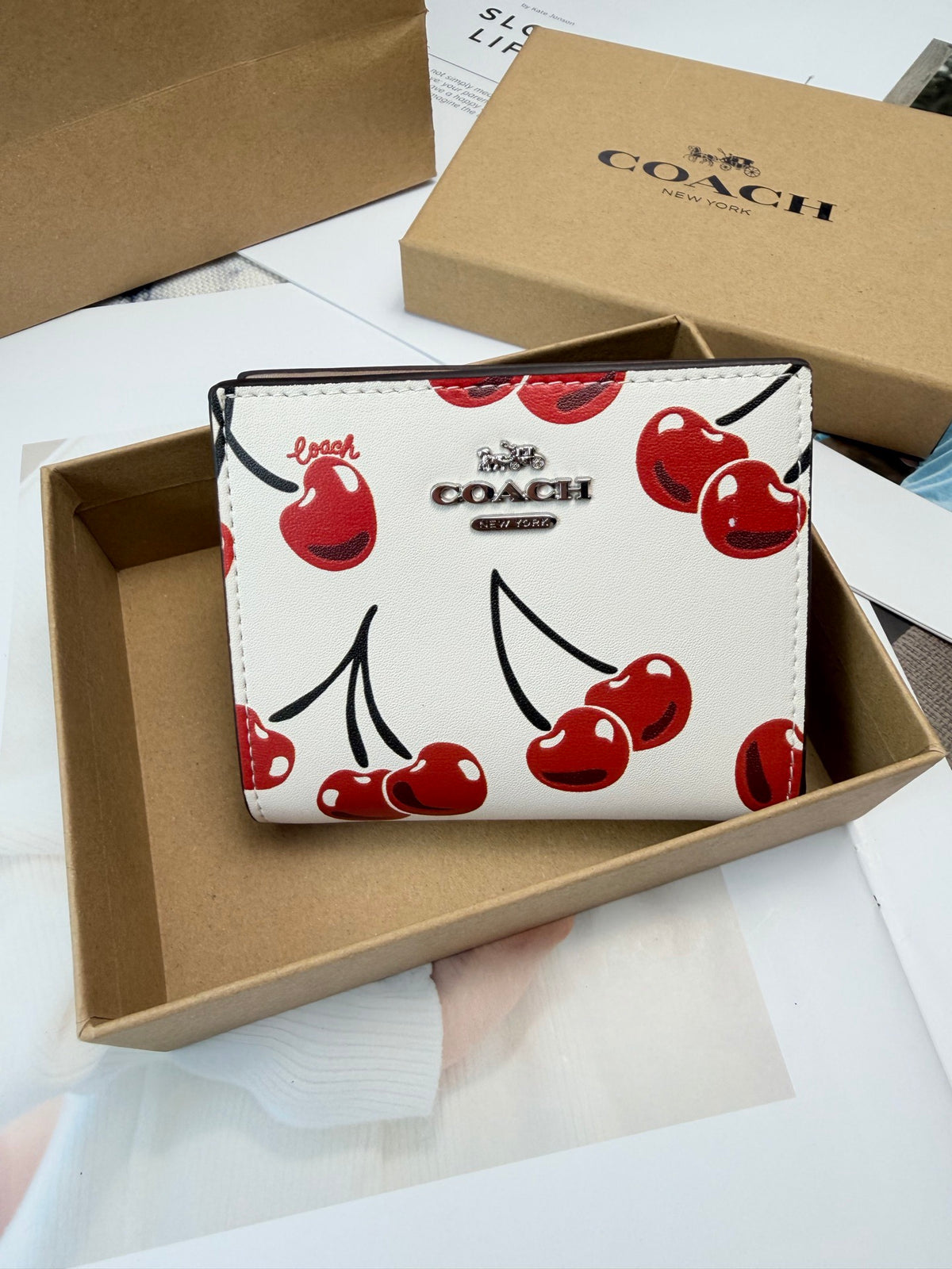 Monogram Cat Print Compact Wallet & Card Holder